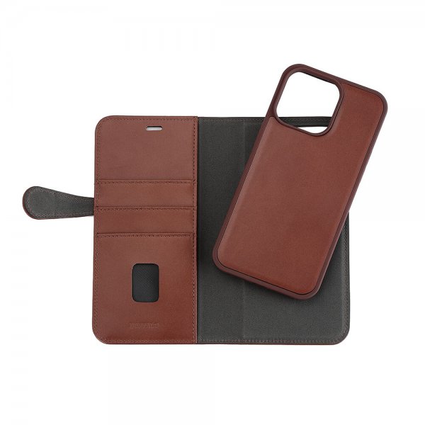 Buffalo iPhone 15 Pro Max Etui 3 Kortlommer Aftageligt Cover MagSeries Brun