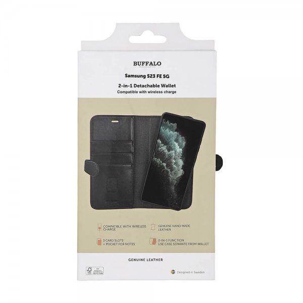 Buffalo Samsung Galaxy S23 FE Etui 2-i-1 Aftagelig Pung Sort