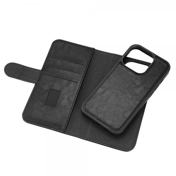 Gear iPhone 15 Pro Etui 3 Kortlommer Aftageligt Cover MagSeries Sort