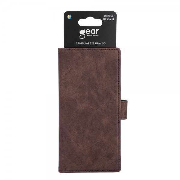 Gear Samsung Galaxy S23 Ultra Etui med Kortrum Brun