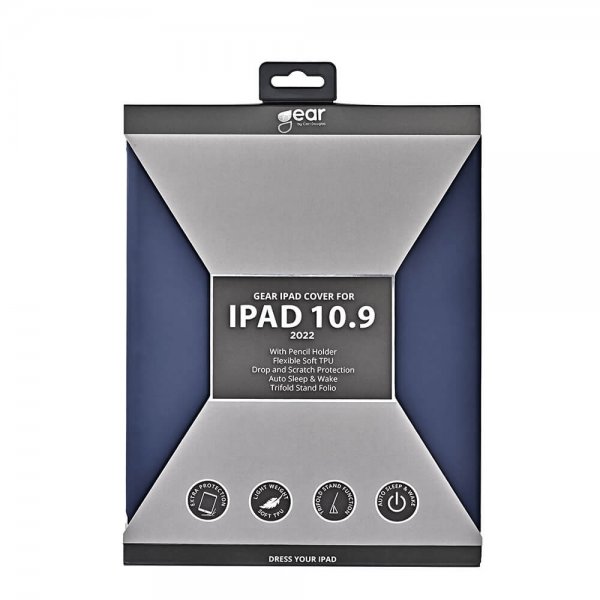 Gear iPad 10.9 (10. generation)/iPad 11 (A16) Etui Penneholder Blå