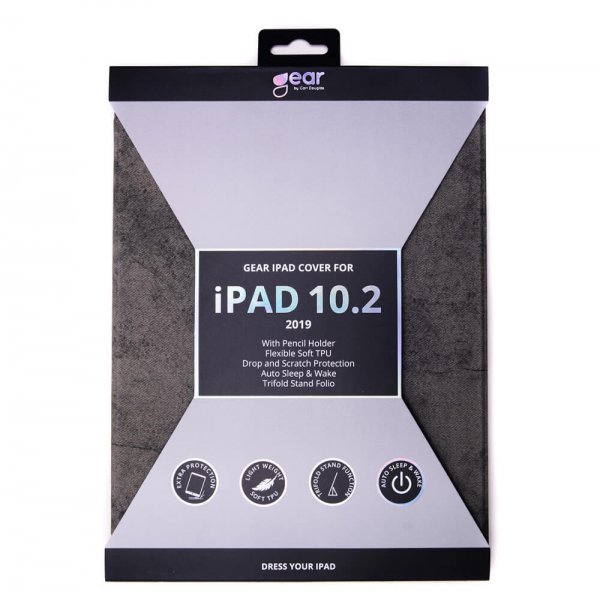 Gear iPad 10.2 (gen 7/8/9) Cover Trifold Stand Folio Grå