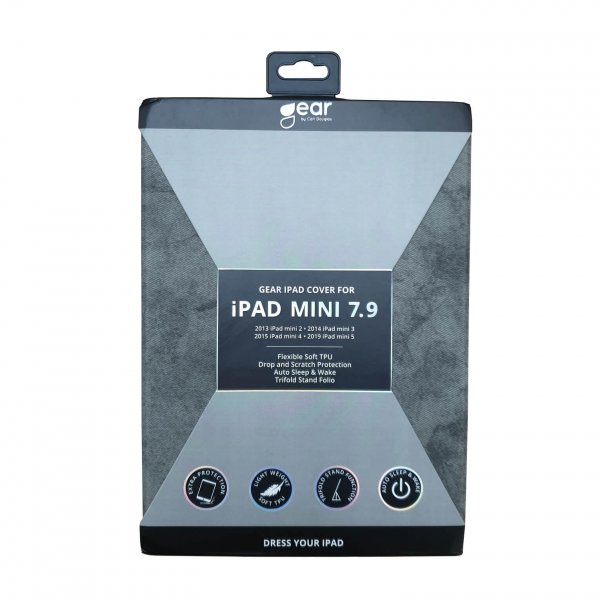 Gear iPad Mini 2019 (gen 5) Cover Trifold Stand Folio Grå