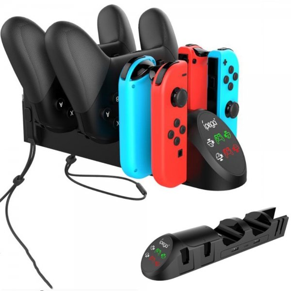 Ipega 6-i-1 Ladestation til Nintendo Switch Controllere