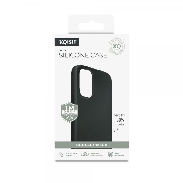 Xqisit Google Pixel 8 Cover Silikone Etui Sort