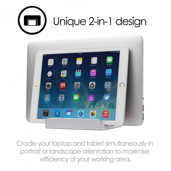 desire2 Dual Bordstativ til Tablet Mac/Ultrabooks Justerbar Aluminium