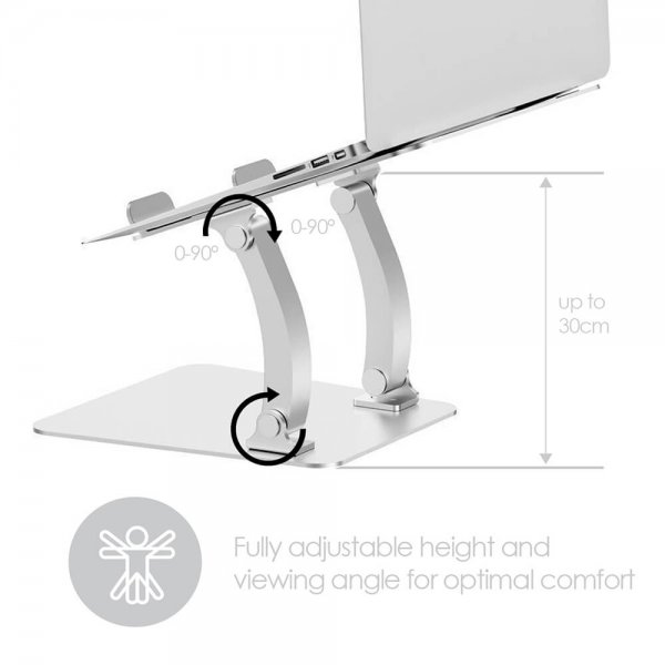 desire2 Laptopstativ Dual Pivot Riser Justerbar Aluminium