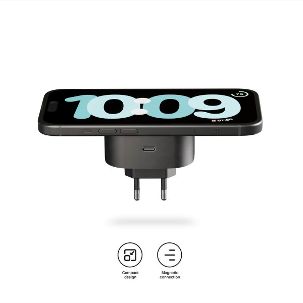 Zens Trådløs Oplader Vægadapter Qi2 MagSafe Sort