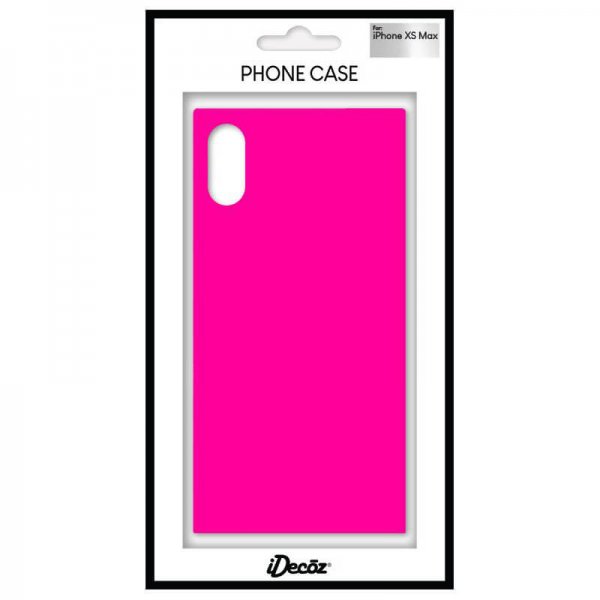 iDecoz iPhone Xs Max Cover Square Case Neon Pink