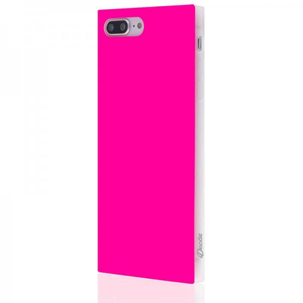 iDecoz iPhone 7 Plus/iPhone 8 Plus Cover Square Case Neon Rosa