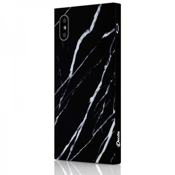 iDecoz iPhone X/Xs Cover Square Case Marmor Sort