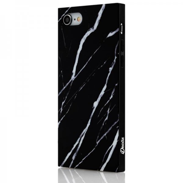iDecoz iPhone 7/8/SE Skal Square Case Marmor Sort