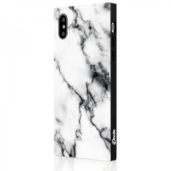 iDecoz iPhone X/Xs Cover Square Case Marble Hvid