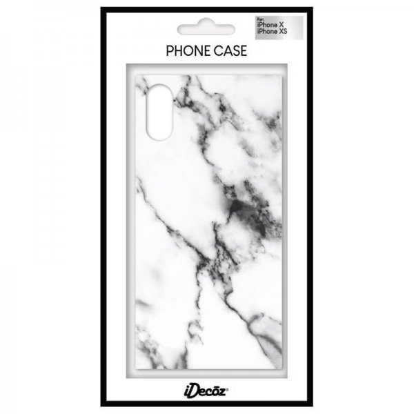 iDecoz iPhone X/Xs Cover Square Case Marble Hvid