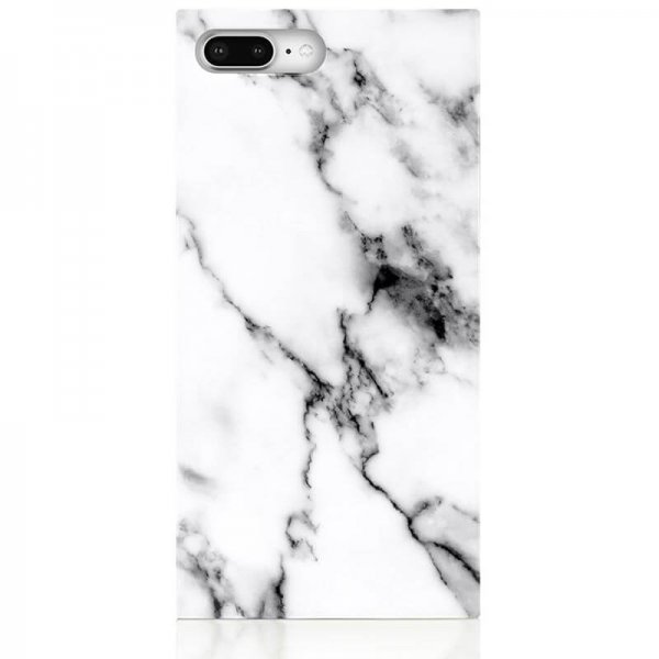 iDecoz iPhone 7 Plus/iPhone 8 Plus Cover Firkantet Marmor Hvid