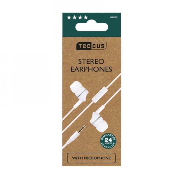 Vivanco Kablede Høretelefoner Stereo Earphones 3.5mm Hvid