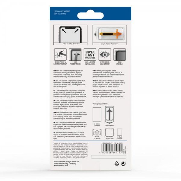 Vivanco Samsung Galaxy S24 Plus/Galaxy S25 Plus Skærmbeskytter Fuld Skærm