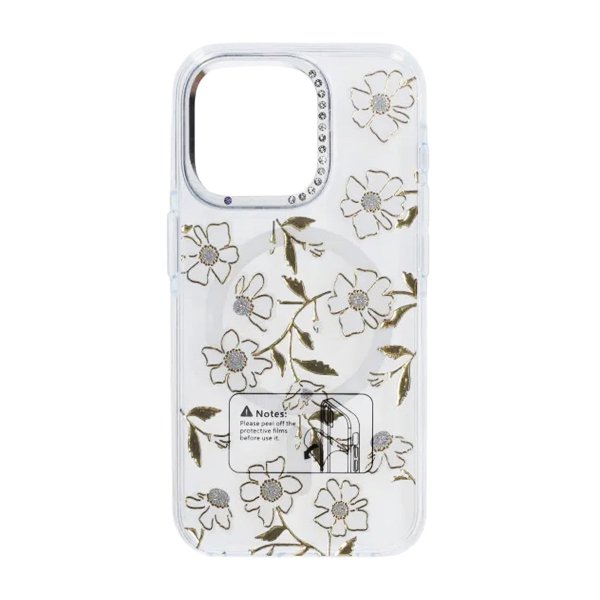 iPhone 15 Pro Cover Mønster MagSafe Blomstergrene