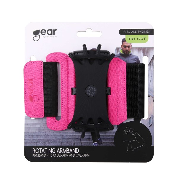 Gear Sportsarmbånd Premium Drejelig Holder Rosa