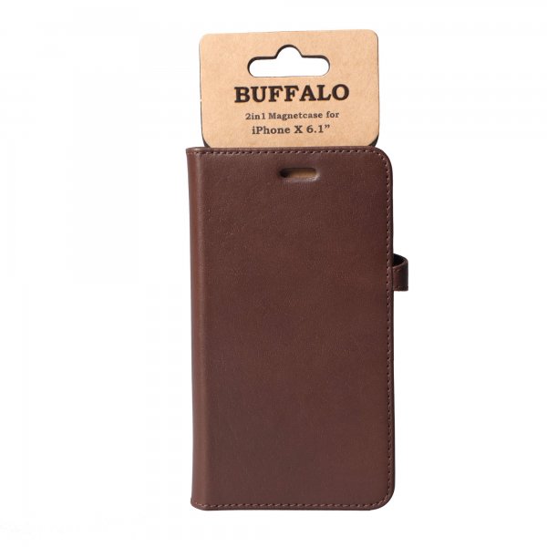 Buffalo iPhone Xr Cover 2i1 Magnet Case Brun