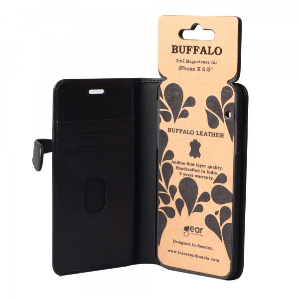 Buffalo iPhone Xs Max Etui 2i1 Magnet Cover Sort