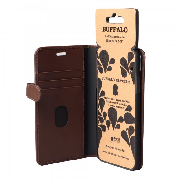 Buffalo iPhone Xs Max Etui 2i1 Magnet Etui Brun
