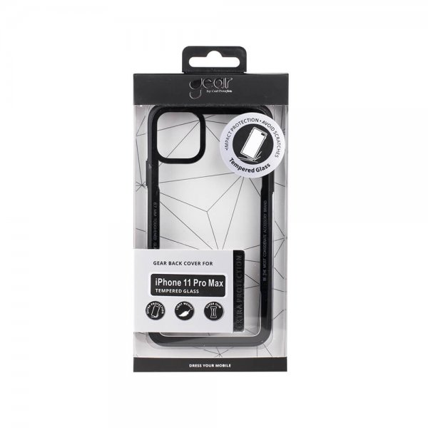 Gear iPhone 11 Pro Max Cover Hærdet Glas Klar Sort