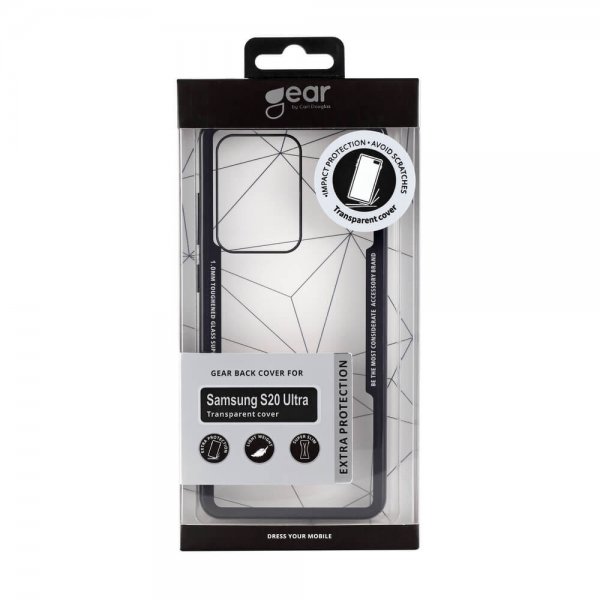 Gear Samsung Galaxy S20 Ultra Cover Hærdet Glas Klar Sort