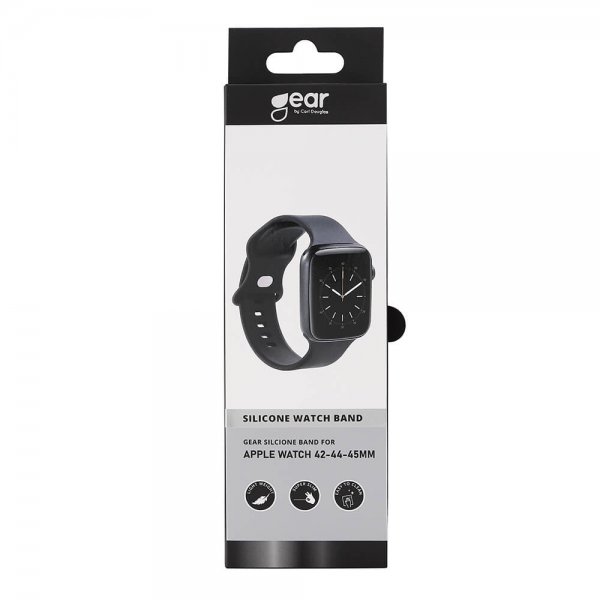Gear Apple Watch 44/45/46mm/Apple Watch Ultra Silikone Rem Sort