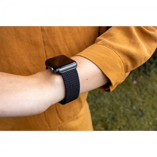 Gear Apple Watch 44/45/46mm/Apple Watch Ultra Armbånd Flettet Nylon Sort