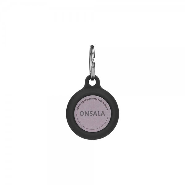 Onsala Apple AirTag Holder i Silikone med Nøglering Sort