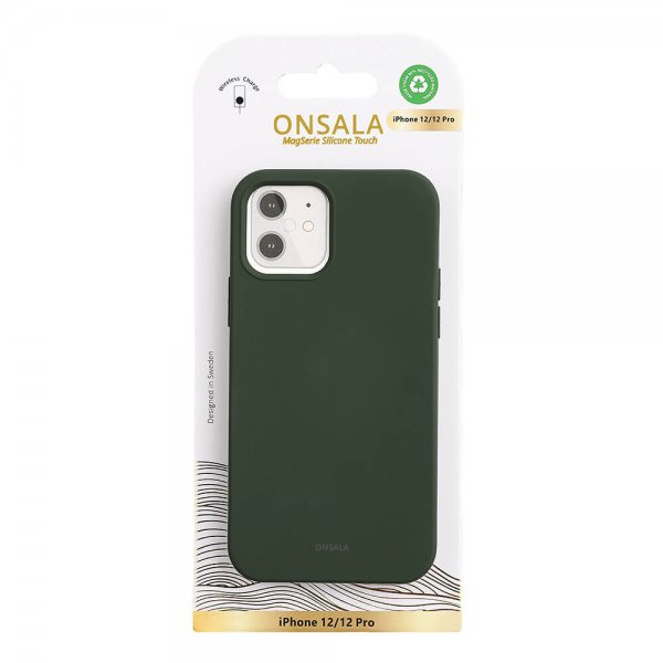 Onsala iPhone 12/iPhone 12 Pro Cover Silikonefornemmelse Olive Green