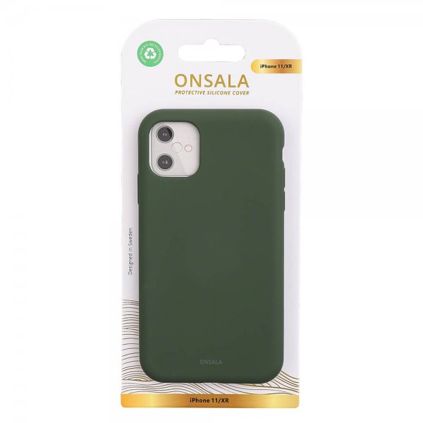 Onsala iPhone 11 Cover Silikonefornemmelse Olive Green