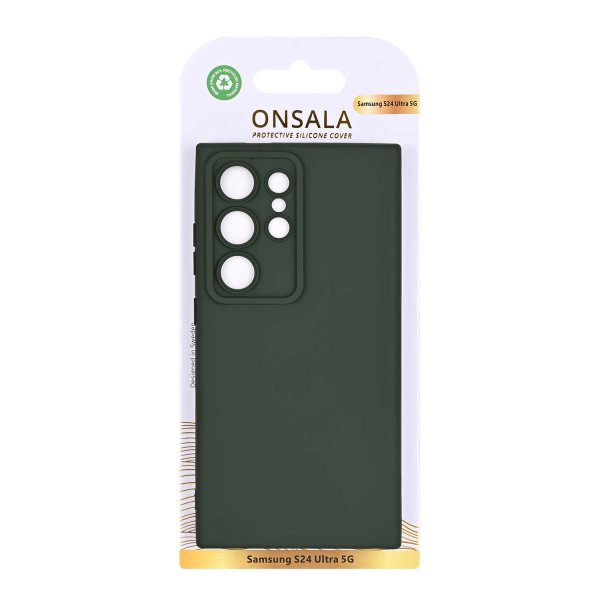 Onsala Samsung Galaxy S24 Ultra Cover Silikonefornemmelse Olive Green