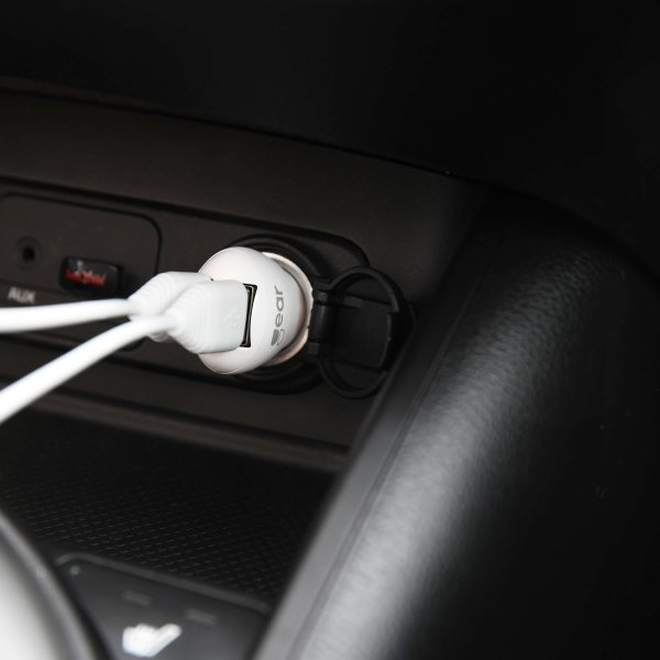 Gear Biloplader 2xUSB 2.4A Micro-USB Kabel 1m Hvid