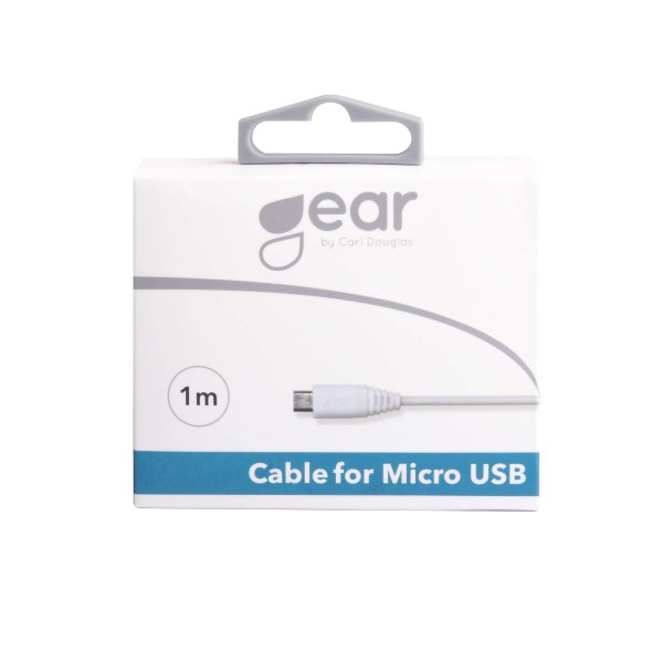 Gear Ladekabel Micro-USB til USB-A 1m Hvid