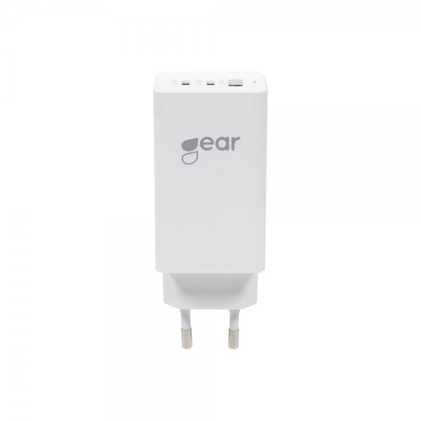 Gear Oplader GAN 2xUSB-C + 1xUSB-A PD 65W Hvid