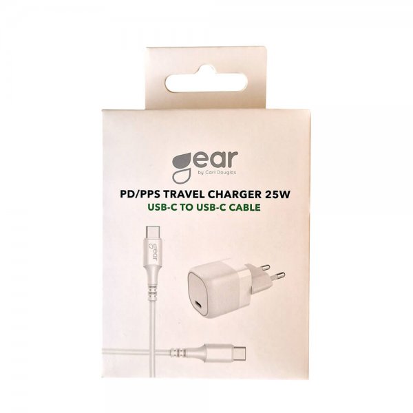 Gear Oplader 1xUSB-C PD/PPS 25W Kabel USB-C-USB-C 1m