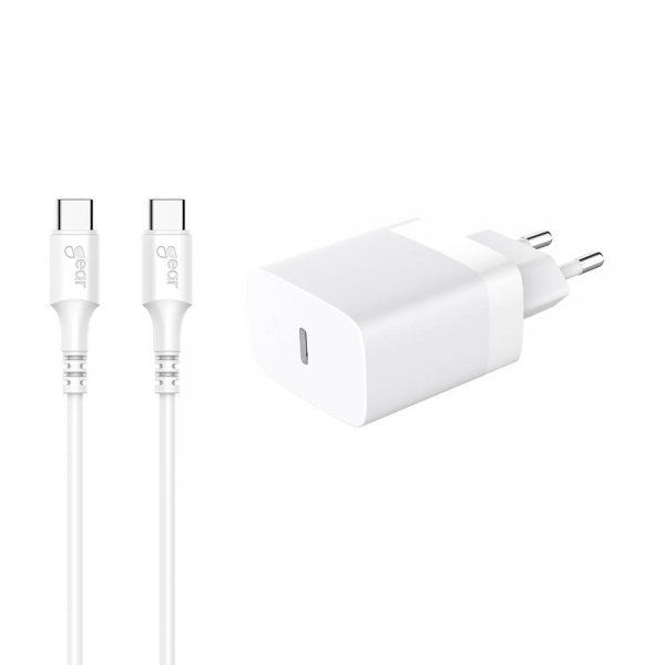 Gear Oplader med Kabel PD/PPS Rejseoplader 30W Hvid