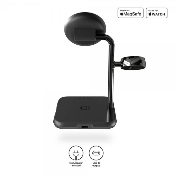 Zens 4-i-1 MagSafe/Watch trådløs ladestation Sort