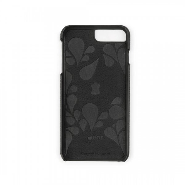 Onsala iPhone 6/6S Plus/iPhone 7 Plus/iPhone 8 Plus Cover Ægte Læder Sort