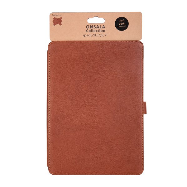 Onsala iPad 9.7 (gen 5/6) Etui Ægte Læder Brun