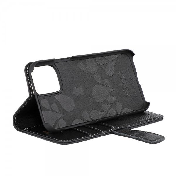 Onsala iPhone 11 Pro Max Etui Ægte Læder Sort