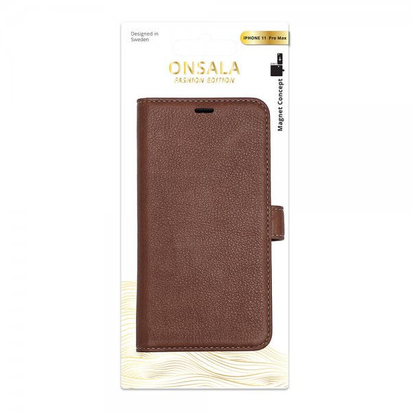 Onsala iPhone 11 Pro Max Etui Ægte Læder Brun