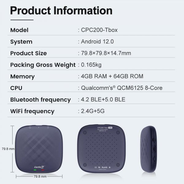 Carlinkit T-Box Plus 64GB AI Box Android Auto/Carplay TV