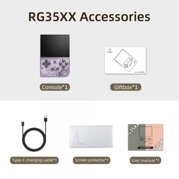 ANBERNIC RG35XX Håndholdt Spillekonsol Retro 3.5" 64GB Grå