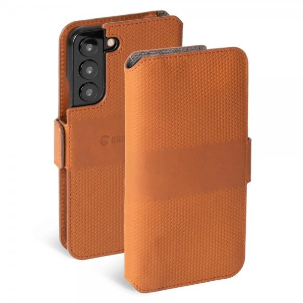 Krusell Samsung Galaxy S22 Plus Cover Leather PhoneWallet Cognac