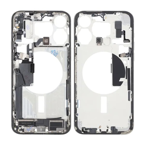 Mellemramme med smådele til iPhone 15 Pro Max - Hvid Titanium OEM