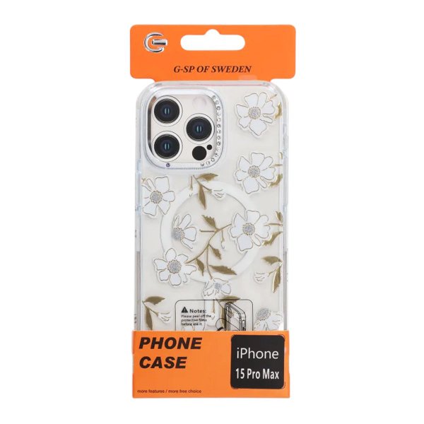 iPhone 15 Pro Max Cover Mønster MagSafe Blomstergrene