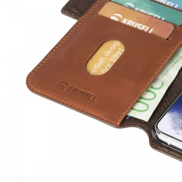 Krusell Samsung Galaxy S21 Cover Sunne PhoneWallet Vintage Cognac